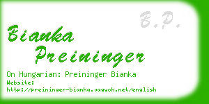 bianka preininger business card